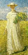 Michael Ancher, anna ancher vender hjem fra marken